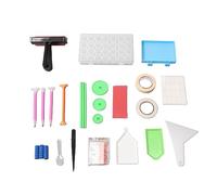 Kit de 105 Piezas de Herramientas de Pintura de Diamantes de Imitación, Estuche de Almacenamiento de Rejilla Múltiple y Rodillo Incluidos, Fabricación de Manualidades, Juego de