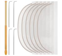 Kit de 11 piezas para hacer pelucas, incluye 4 piezas de encaje de peluca de 13 x 4 pulgadas y kit de instalación de pelucas, 4 agujas de ventilación y 1 soporte de ventilación de latón, suministros