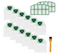 Kit de 12 Bolsa Aspiradora para Vorwerk VK200 con 2 Filtros HEPA y1 cepillo,Bolsas de Filtro para Aspiradora Vorwerk Kobold VK220S FP 220 FP 220S,bolsa de repuesto Accesorios