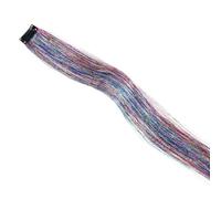 Kit de 12 extensiones de cabello con clip y brillo for niñas, de 49.5 cm (19.5 pulgadas), con purpurina, resistentes al calor, ideales for fiestas y festivales. Wear and Go(Colorful)
