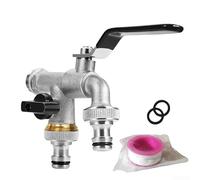 Kit de 12 grifos de cobre para jardines con tomas dobles para varias aplicaciones (negro)