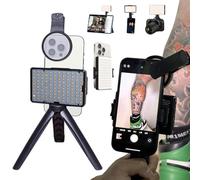 Kit de 120 luces LED para tatuajes con 52 mm Cpl, luz de trípode, clips duales, equipo de tatuaje y suministros para Tiktok para tomar fotos de tatuajes y eliminar el deslumbramiento de fotos, luz
