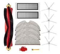 Kit de 13 piezas para Xiaomi Roborock S6 S60 S65 S5 MAX S6 MAXV S6 Pure Aspiradora Accesorios, 1 cepillo de rodillo, 2 filtros, 4 trapos, 4 cepillos laterales, 2 herramienta de limpieza (blanco)