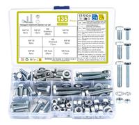 Kit de 135 Piezas M6 M8 Tornillos, Tuercas y Arandelas - Cabeza Hexagonal, Pernos Hexagonales, Máquina Hexágono Externo
