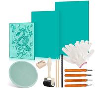 Kit de 14 Planchas de Linóleo para Grabado (A4/A5/A6), Herramientas de Inicio de Impresión de Bloques Tallar Sellos, adecuado para Principiantes en el Tallado de Sellos y la Creación Artística