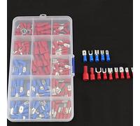 Kit de 140 terminales de alambre aislados, conectores de crimpado surtidos, horquilla de pala a presión para proyectos de reparación de cableado eléctrico marino de automóviles