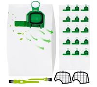 Kit de 15 Bolsas aspiradora Compatibles con Vorwerk Kobold Folletto VK140 VK150 FP140,kit de accesorios para Vorwerk Kobold Aspiradora con 2 filtros de motor, 2 cepillos limpios