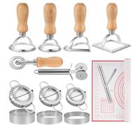 Kit de 15 piezas para hacer albóndigas, prensa de empanadas de acero inoxidable, molde para raviolis, cortador de pizza y juego de alfombrilla rodante