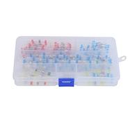 Kit de 150 conectores termorretráctiles de empalme, terminales de anillo soldados y prensados para cables, aislados e impermeables, con tubo de poliolefina termorretráctil, para