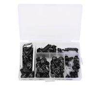 Kit de 158 Tornillos universales para carenado, Conjunto de Sujetadores para carenado de Motocicleta con Junta y Llave, Tornillos de Aluminio Billet para los Paneles del Parabrisas (Negra)