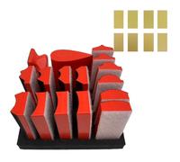 Kit de 16 bloques de lijado de gancho y bucle con 40 hojas de papel de lija, juego de herramientas intercambiables de almohadillas de lijado de perfil contorneado, chasis de arena de mano para muebles