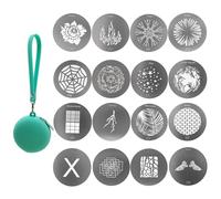 Kit de 16 gobos redondos para Snoot óptico, patrones de placa de metal de 66 mm para fijación de foco compatible con Godox BFP/OT1/OT1 Pro/II/Westcott Optical Spot, para