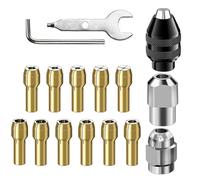 Kit de 16 pinzas de mandril, juego de portabrocas múltiple para kit de tuercas Dremel, juego de pinzas de latón de 0,5 a 3,2 mm, accesorio de cambio rápido compatible con Dremel (8200 7700 4000 3000)