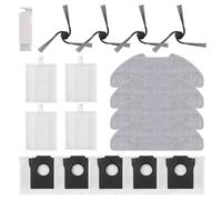 Kit de 17 accesorios compatible con robot aspirador DREAME D20 Air Plus | Piezas de repuesto, kit de accesorios, 4 cepillos laterales, 4 filtros HEPA, 4 almohadillas para fregona, 5 bolsas para polvo