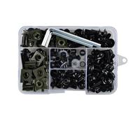 Kit De 177 Tornillos, Tuercas Y Clips para Carenado para Piaggio Vespa GTS 300. Parabrisas Y Cristales. Kit Tornillo De Pernos Motocicleta(Negro)