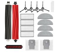 Kit de 18 accesorios compatible con robot aspirador Roborock S8 Pro Ultra, 1 juego de cepillo principal, 1 cepillo rodante, 4 filtros HEPA, 4 cepillos laterales, 4 almohadillas de trapeador de tela, 2