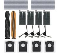 Kit de 18 accesorios compatibles con Dreame Aqua10 Ultra Roller / Aqua10 Ultra Track Complete Aspiradora, incluye 2 cepillos principales, 4 cepillos laterales, 4 bolsas para el polvo, 4 cepillos de