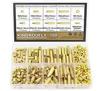 Kit de 180 piezas M4 Macho Hembra Hexagonal Latón Separadores Espaciadores Tornillos Tuercas Kit Kindroufly Latón Separadores Surtido Kit para PCB Placa Base