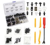 Kit de 180 tornillos y tuercas para coche + clips de guarnición para coche, tornillos para guardabarros de carrocería, remaches de plástico, clips universales de nylon negro para coche, clips de