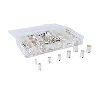 Kit de 190 terminales de cable, conectores crimpables para cables eléctricos, terminales aislados chapados en estaño de cobre rojo con forma de pestaña, manguitos terminales para