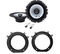 Kit de 2 altavoces delanteros Alpine SXE-1725S de 16,5 cm para Peugeot Expert 2007 en adelante, Fiat Scudo 2007-2016, Citroen Jumper desde 2007 en adelante, + 2 soportes + 2 conectores