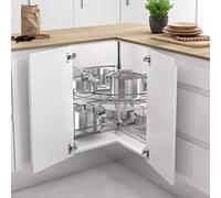 Kit de 2 bandejas giratorias 270º de Rejilla para Mueble de Cocina esquinero, Diámetro 820mm / Alto 730-780mm