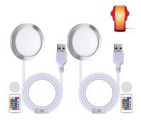 Kit de 2 Bombillas LED para Impresora 3D Compatible con Bambu Lab A1/A1mini/P1S/P1P/X1C, Con Adaptador USB y Control Remoto, Iluminación Nocturna LED, Repuesto para Modelos de Luz RGB