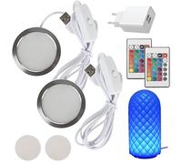 Kit de 2 bombillas LED para impresora 3D para Bambu Lab A1/A1mini/P1S/P1P/X1C, parte de impresora 3D, tira de luz LED, juego con adaptador USB, modelos de luz nocturna de repuesto, luz RGB