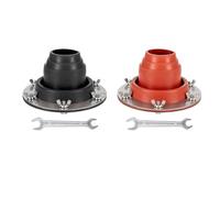 Kit de 2 gatos de estufa de tienda de campaña, de acero inoxidable, protector de calor, chimenea de leña, protector de calor, conector de chimenea de techo intermitente, compatible con secciones de