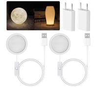 Kit de 2 lámparas LED para impresora 3D, luz nocturna con 3 tipos de luz, impresora 3D, iluminación con adaptador USB de 1,5 m y cabezal de carga, para laboratorio A1/A1mini/P1S/P1P/X1C (blanco)
