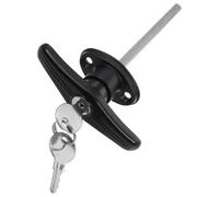 Kit de 2 piezas de pestillo de cerradura de puerta de cobertizo, chasis de granero, cerradura de puerta universal con mango en T para garaje con montaje de hardware de cobertizo