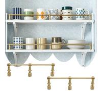 Kit de 2 rieles de latón personalizables con postes y tornillos, accesorios de barra de inclinación de 60 pulgadas para cocina, baño y barra de bar. Asegura tus estantes hoy