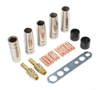 Kit de 20 consumibles de soldadura MIG MAG 15AK, boquillas de cobre y puntas de contacto M6 de 0,8 mm para linternas MB14/15, ML1500, G15, SB15, TBI150, compatibles con Merkle, GYS y para soldadores