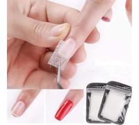 Kit de 20 extensiones de uñas blancas de fibra de vidrio para constructor de uñas, puntas adhesivas con clip de forma, reparación de uñas rotas, accesorios de arte de uñas, calcomanías y calcomanías