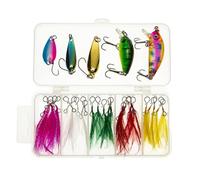 Kit de 20 piezas de cebo con cucharillas giratorias, para carpas, percas, truchas, agua y salada