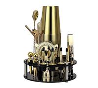 Kit de 20 piezas for barman, coctelera 750ml con soporte giratorio acrílico negro, herramienta for mezclar bebidas(20P Boston Gold)