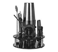 Kit de 20 piezas for barman, coctelera 750ml con soporte giratorio acrílico negro, herramienta for mezclar bebidas(20P Boston Black)