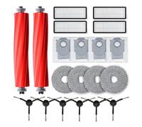 Kit de 20 Piezas para Roborock P10/Qrevo de MMOBIEL - 2 Cepillos Principales, 4 Bolsas para Polvo, 4 Mopas, 4 Filtros & 6 Cepillos Laterales
