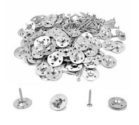 Kit de 200 arandelas aislantes para placas de soporte de azulejos - Discos de reparación de metal de 35 mm con protección térmica y tornillos (cuatro agujeros)