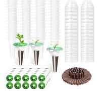 Kit de 200 cápsulas de semillas para Aerogarden, kit de cápsulas hidropónicas, cápsulas de inicio de semillas para sistema de cultivo hidropónico, kits de jardín con 50 esponjas de cultivo de plantas,