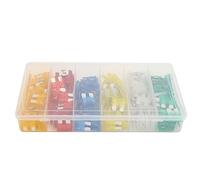 Kit de 200 fusibles de cuchilla, fusibles de cuchilla automotrices de aluminio con carcasa transparente, surtido de 5 A a 30 A para automóviles, camiones, motocicletas y