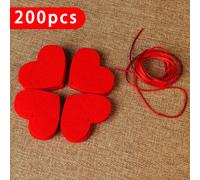 Kit de 200 piezas para guirnalda de corazones DIY con 30 cuerda - Corazones colgantes rojos para decoración de de boda, de de aniversario, suministros para