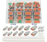 Kit de 215 piezas de conectores Deutsch, conectores DT de 2, 3, 4, 6, 8 y 12 pines, conectores eléctricos impermeables IP67 con 75 pares de contactos estampados tamaño 16 para coche, camión, barco (2