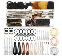 Kit de 219 piezas de accesorios para el cabello - Horquillas para el pelo en forma de U, horquillas de metal para el pelo, bandas de goma para el pelo para mujeres y niñas, viajes, ballet, danza,