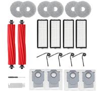 Kit de 22 accesorios compatibles con robot aspirador Roborock QV 35A/QV 35S, QR 598/QR 798, las piezas incluyen 2 rodillos de cepillo principal, 6 trapeadores, 4 filtros Hepa, 6 cepillos laterales y 4