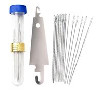 Kit de 22 agujas de acero de ojo grande, agujas de coser de acero inoxidable para bordar a mano, suministros de costura portátiles