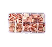 Kit de 250 casquillos de cable, 7 tamaños, conectores de crimpado de cobre, terminales eléctricos sin aislamiento, surtido(250pcs kit)