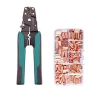 Kit de 250 casquillos de cable, 7 tamaños, conectores de crimpado de cobre, terminales eléctricos sin aislamiento, surtido(578pcs kit and tongs)