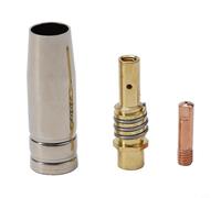 Kit de 3 boquillas para soldador MIG 15AK con punta conductora y soporte de punta para un flujo de gas de blindaje constante (1,0 mm)
