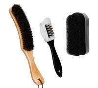 Kit de 3 cepillos de fieltro para sombrero de vaquero - Juego de cepillos para sombrero de vaquero con esponja de limpieza y cepillo de gamuza de 4 vías para sombrero, chaquetas, abrigos, zapatos y